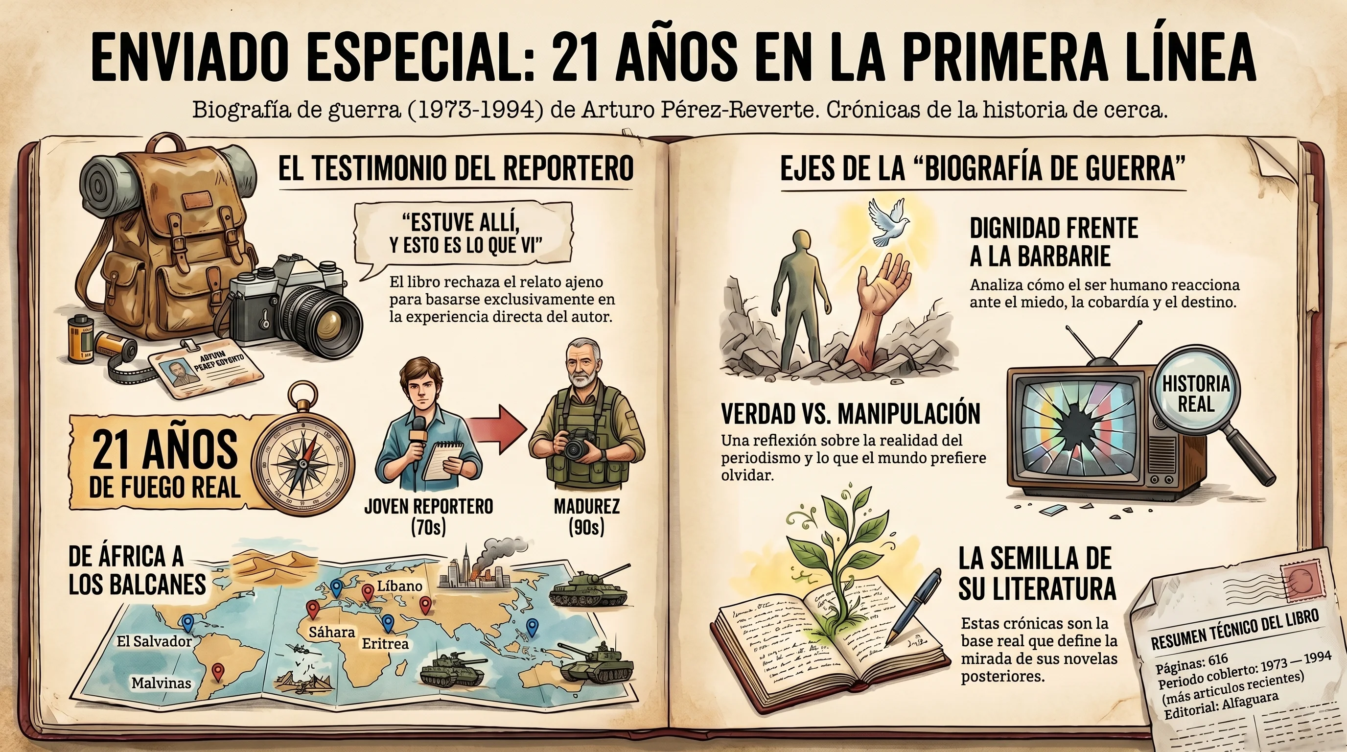 Infografía de Enviado Especial : Una Biografía de Guerra