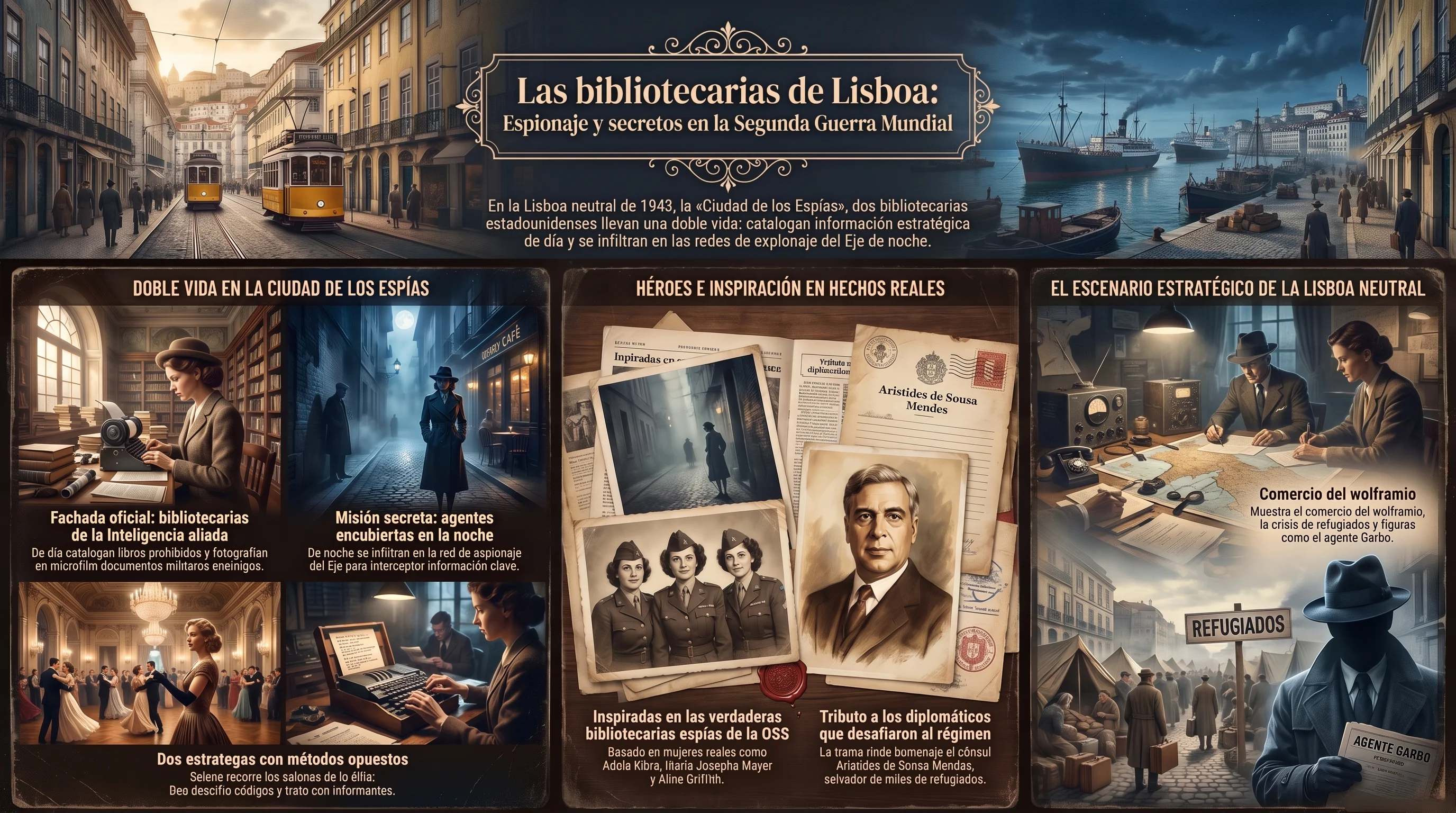 Infografía de Las bibliotecarias de Lisboa
