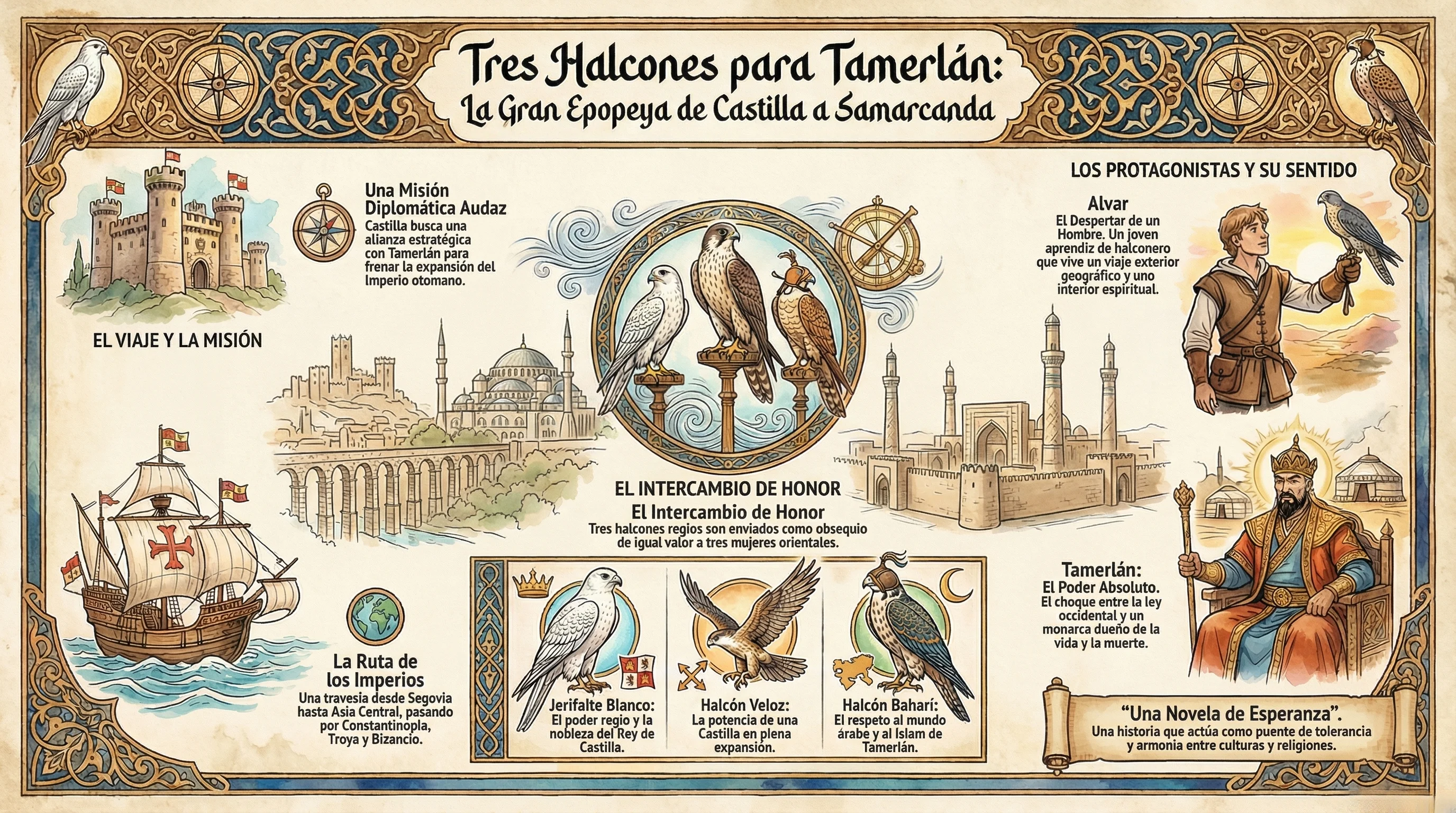 Infografía de Tres Halcones para Tamerlán