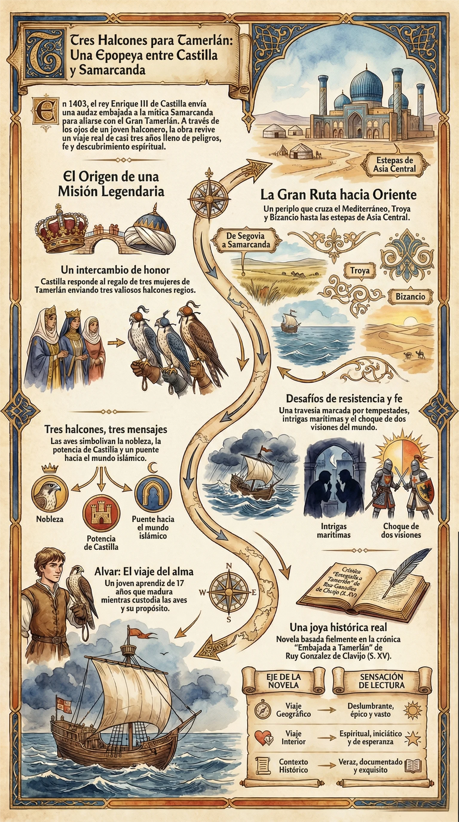 Infografía Tres Halcones para Tamerlán